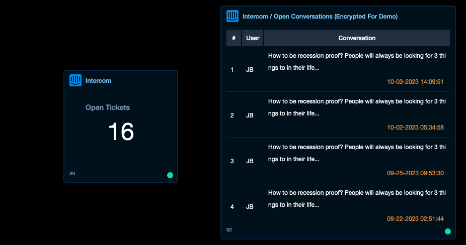 Intercom Widgets
